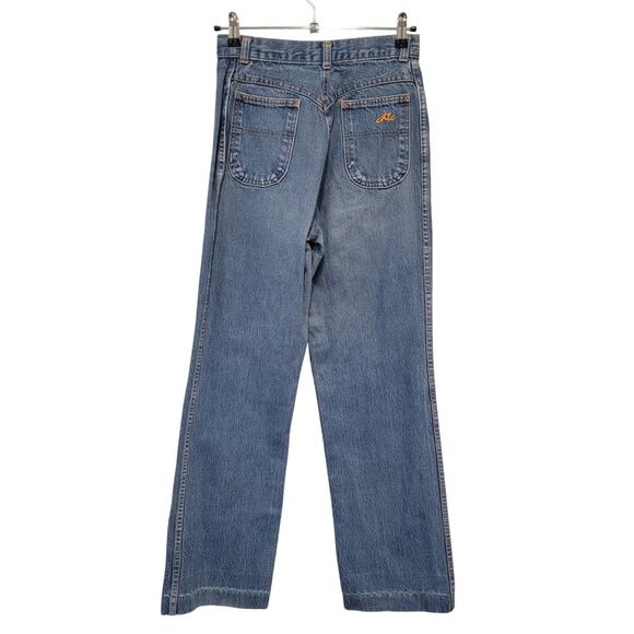 70s Vintage High Waist Wide Leg Chic Jeans 24 - Picture 5 of 11